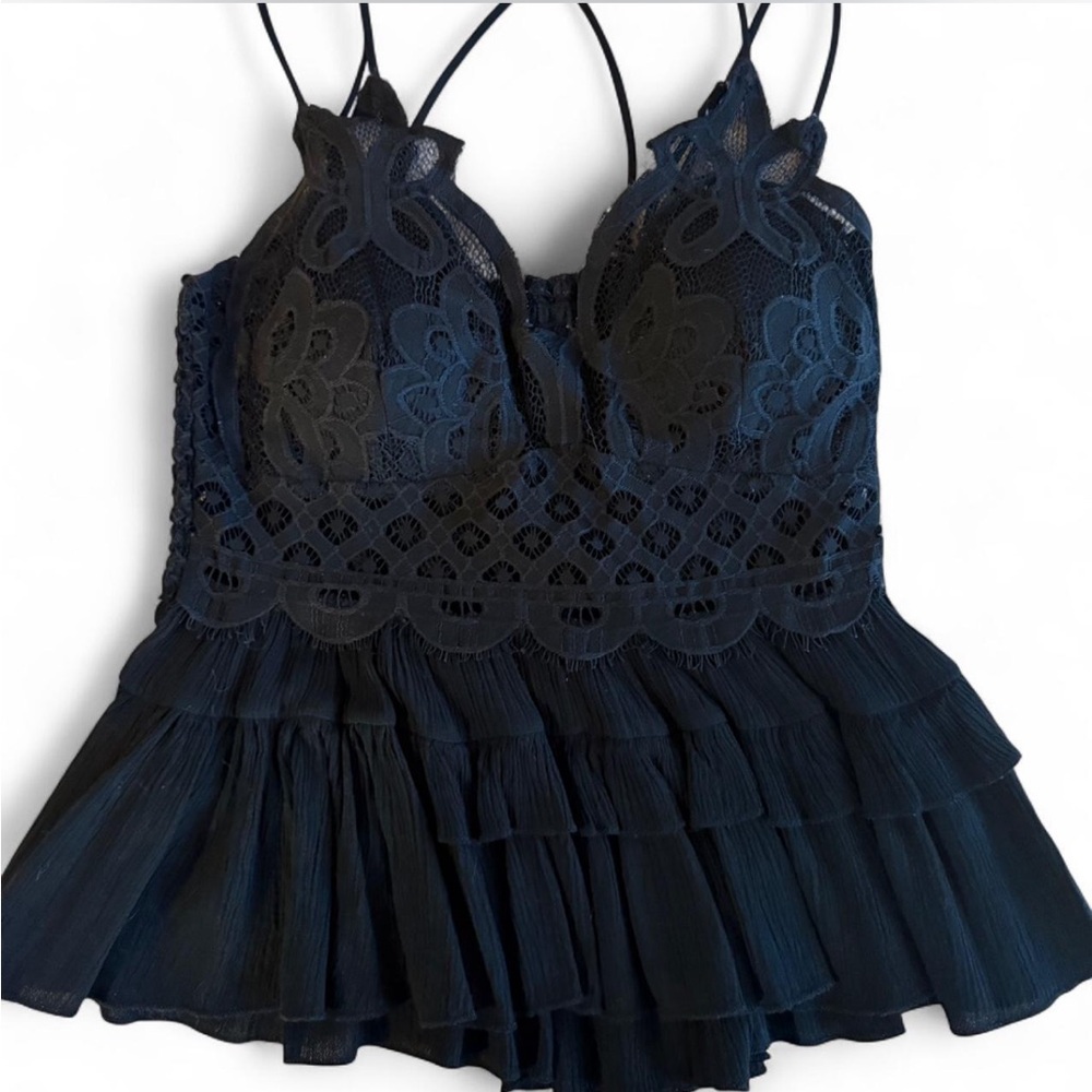 Black lace babydoll top